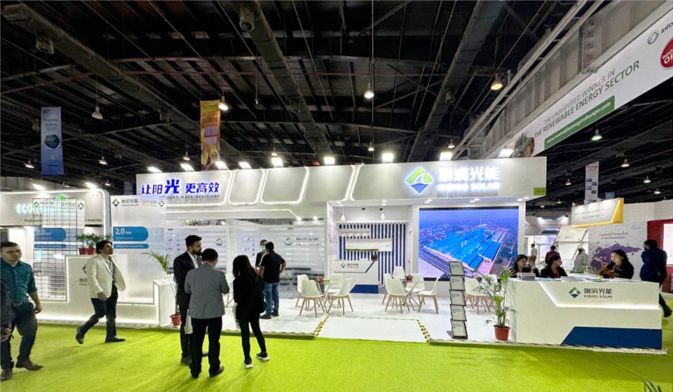 旗濱集團(tuán)展位設(shè)計(jì)科技感十足，發(fā)力可再生能源